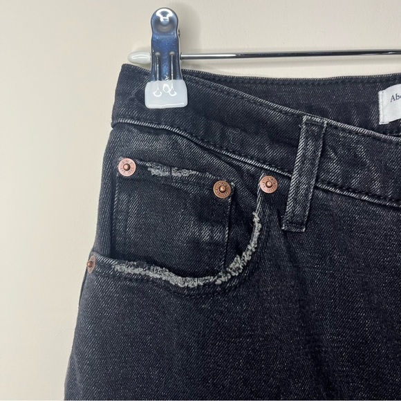 A+F The Ankle Straight Ultra High Rise Distressed Minimalist Goth Edgy Jeans - Picture 6 of 11